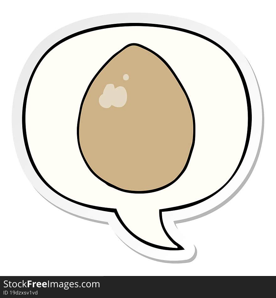 cartoon egg and speech bubble sticker