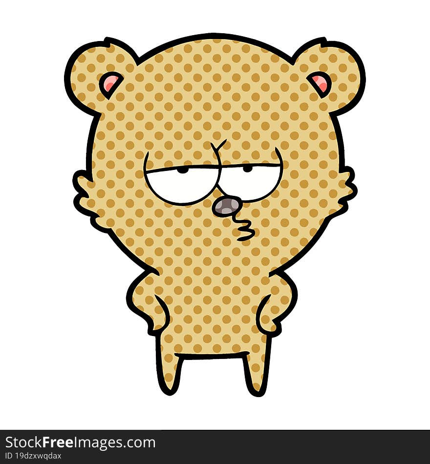 bored bear cartoon. bored bear cartoon