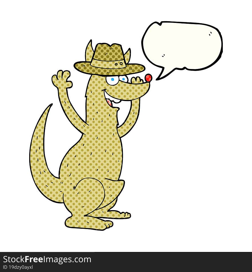 comic book speech bubble cartoon kangaroo