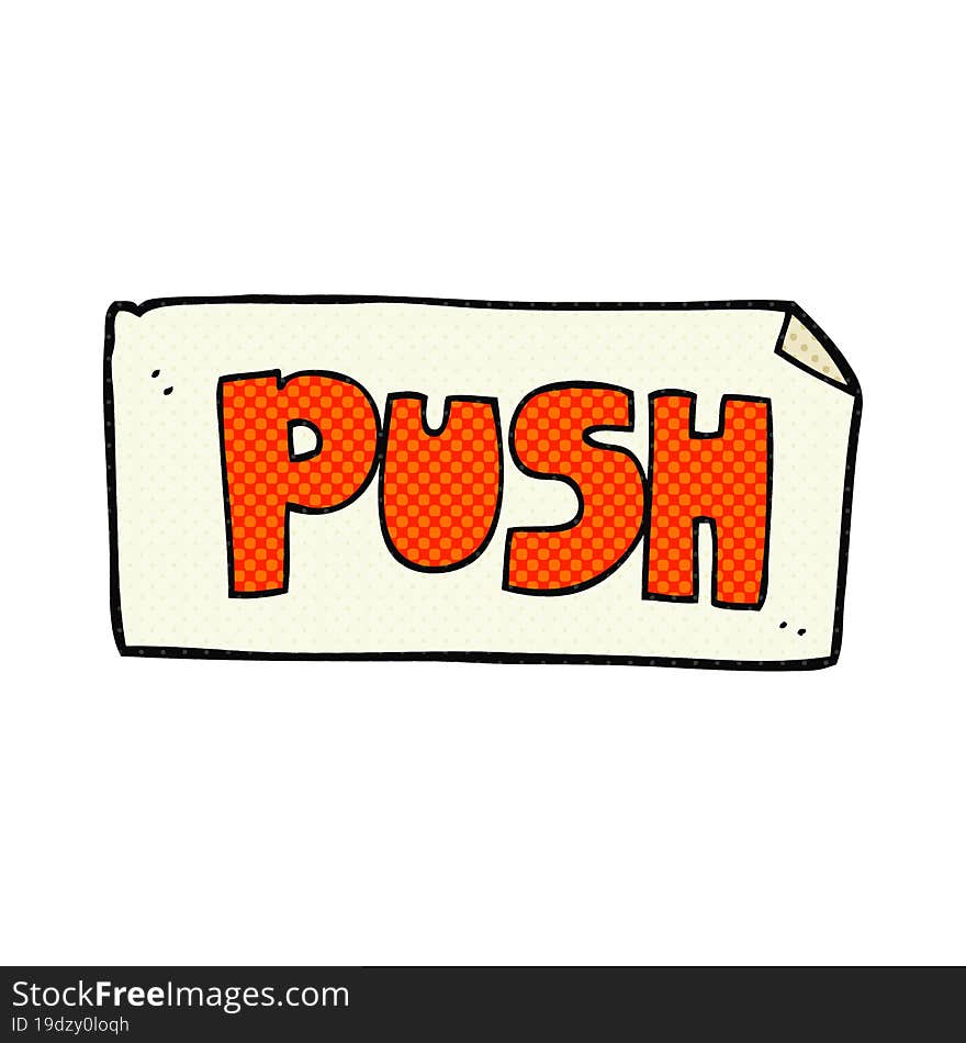 Cartoon Push Door Sign