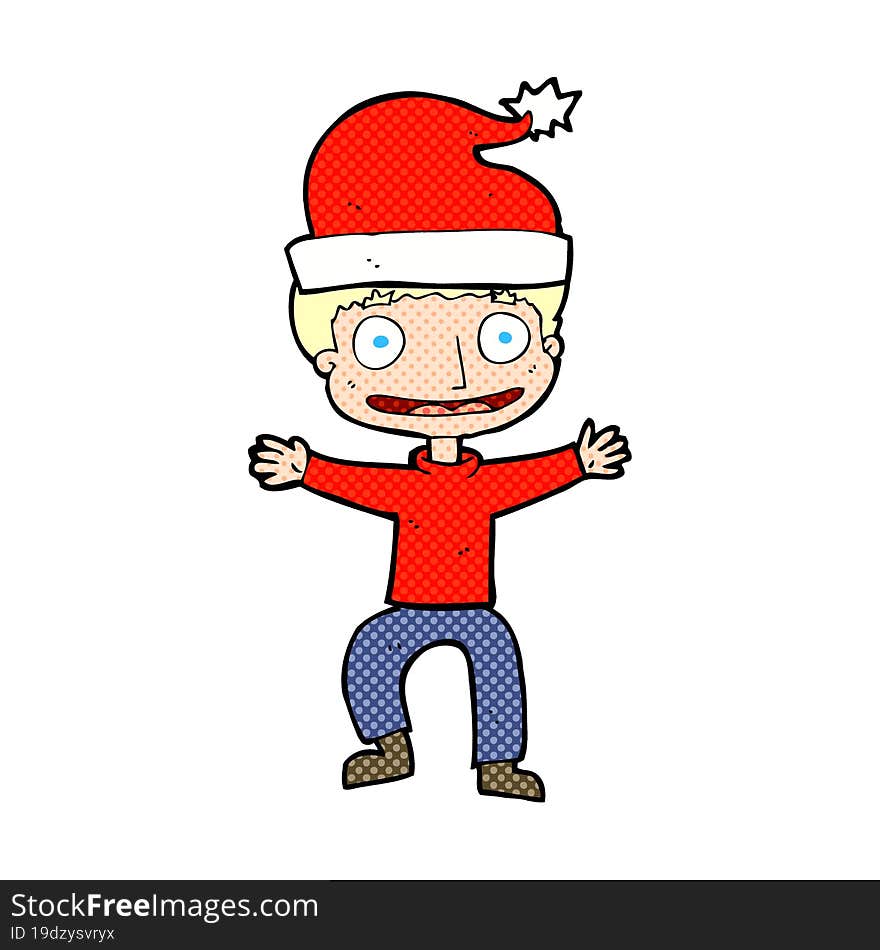 Cartoon Man Ready For Christmas