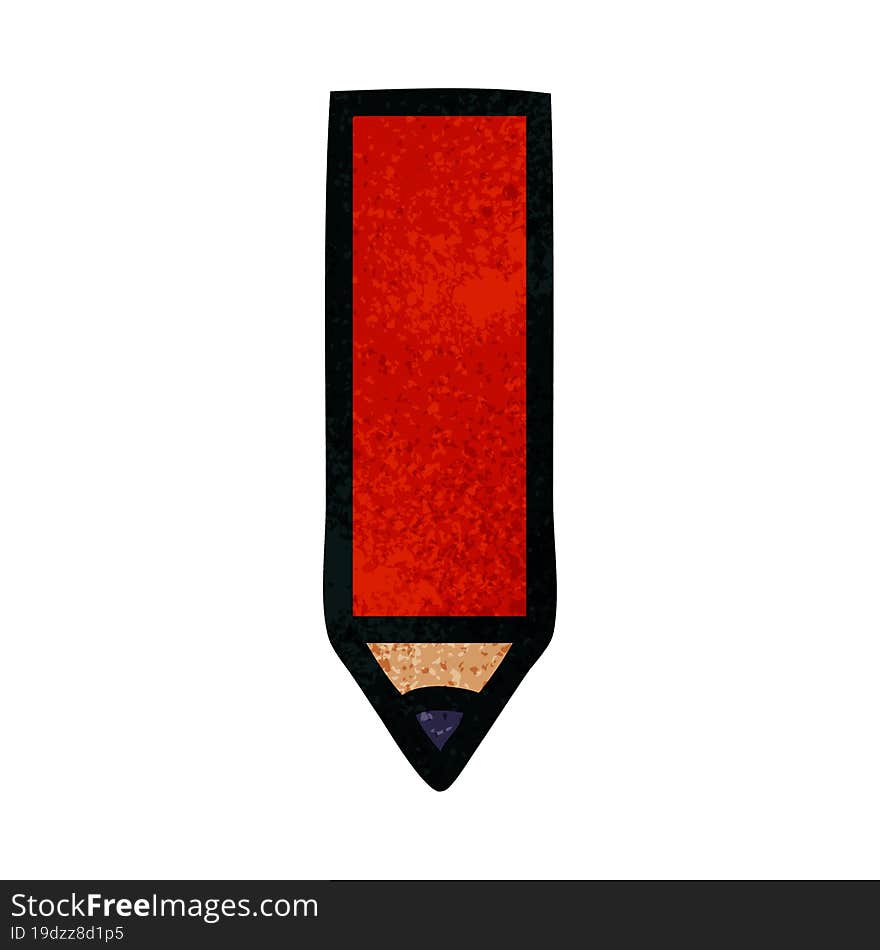 retro grunge texture cartoon red pencil