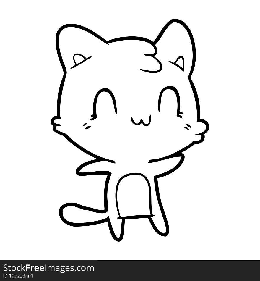 cartoon happy cat. cartoon happy cat