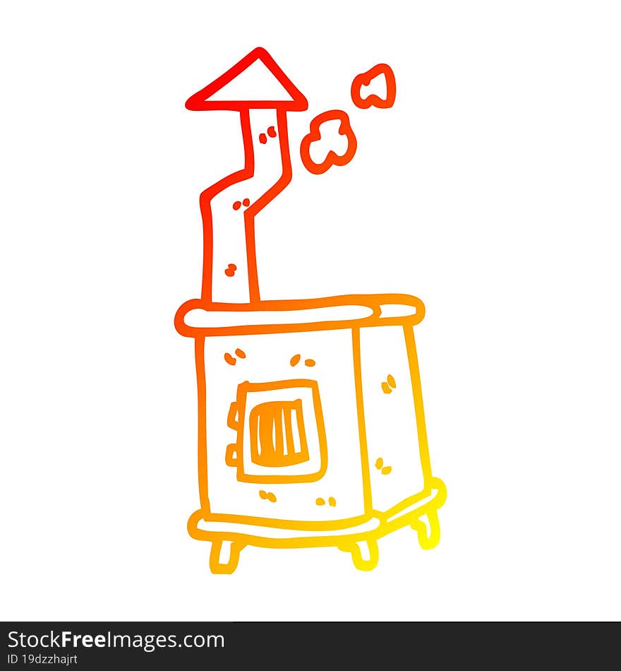 warm gradient line drawing cartoon wood burner