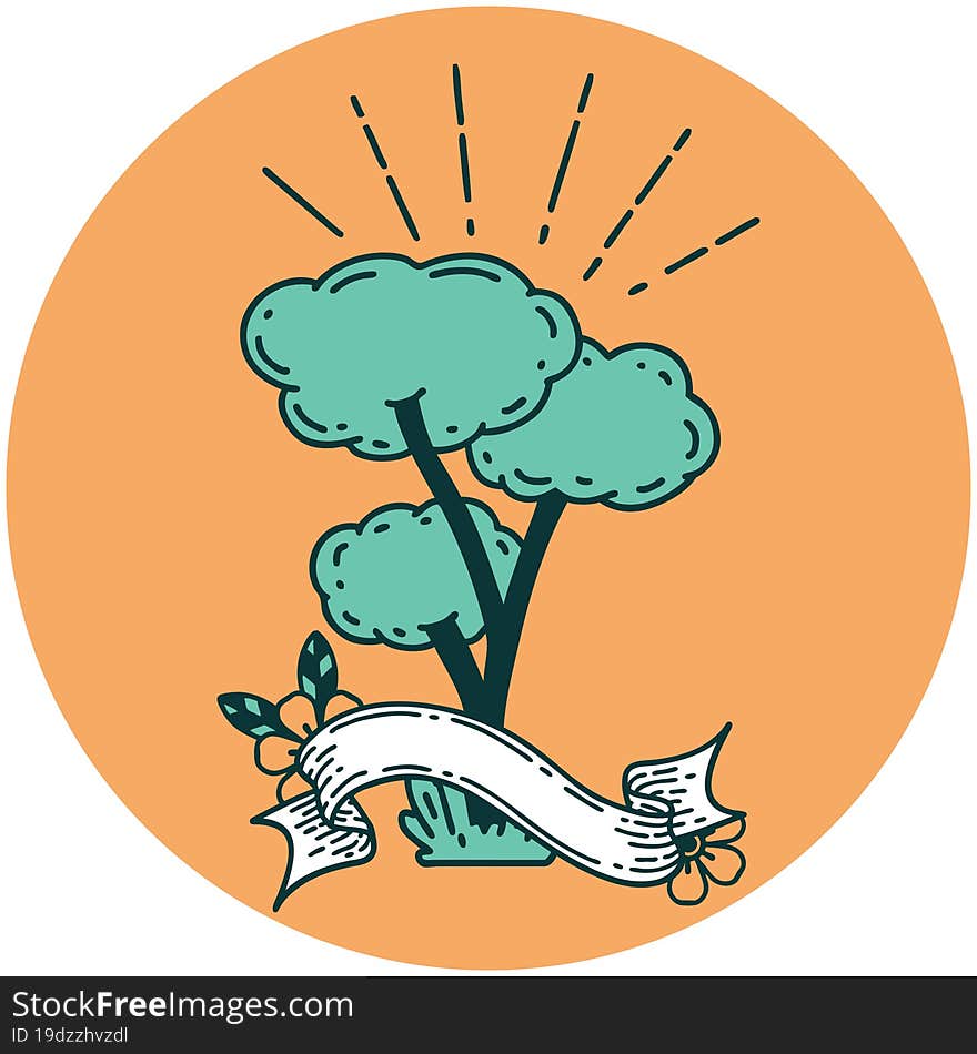 icon of a tattoo style tree