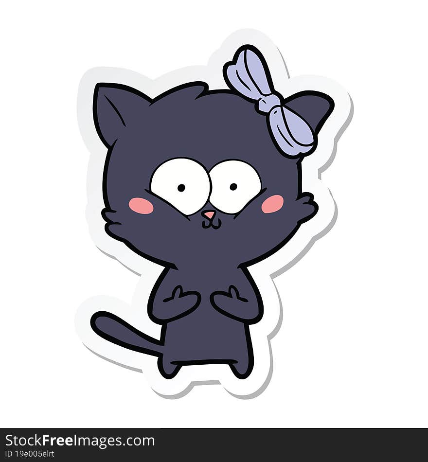 Sticker Of A Cartoon Cat