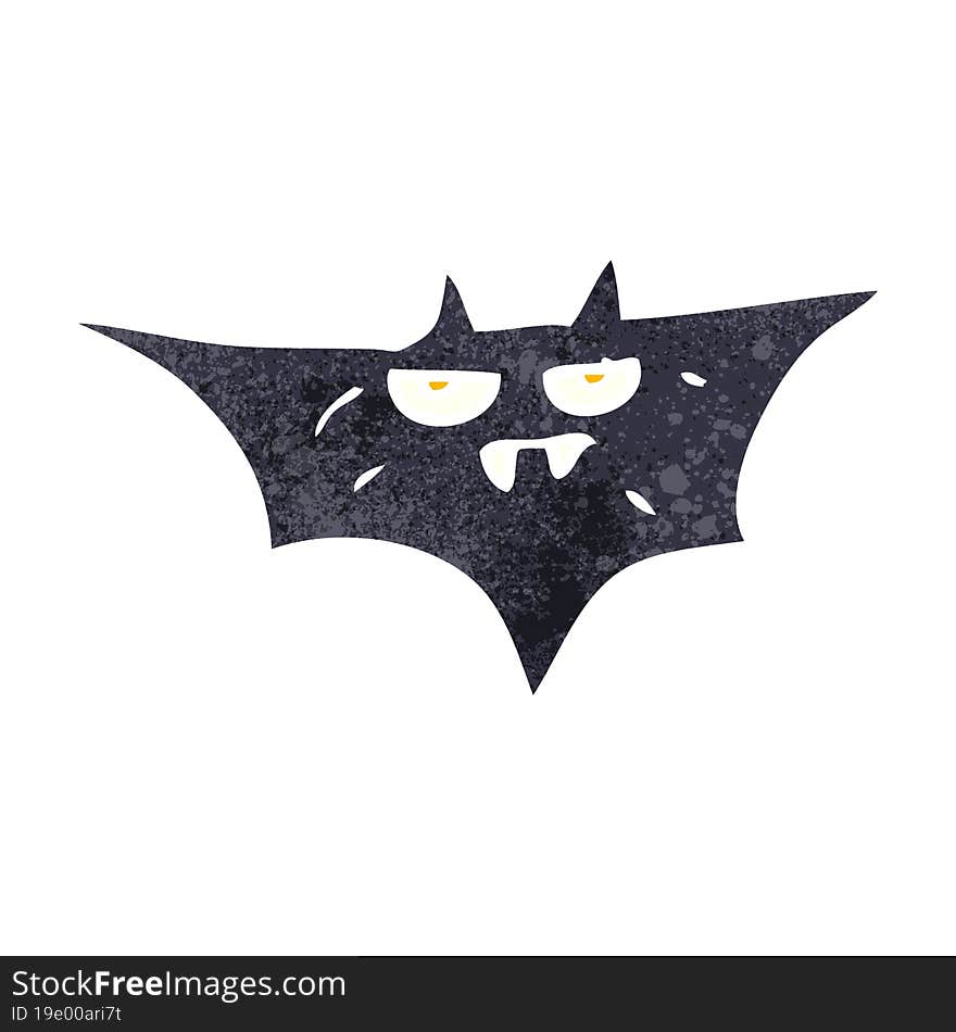 retro cartoon halloween bat