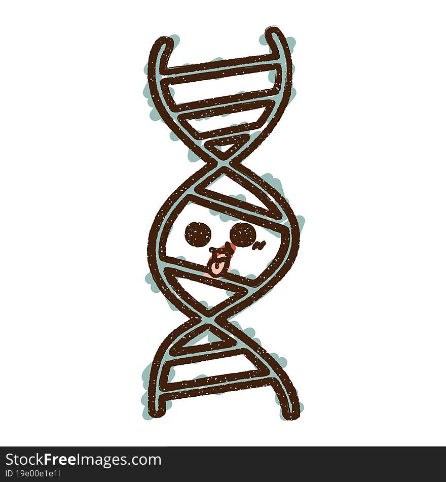 DNA Strand Chalk Drawing