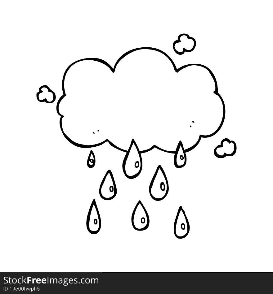 cartoon cloud raining