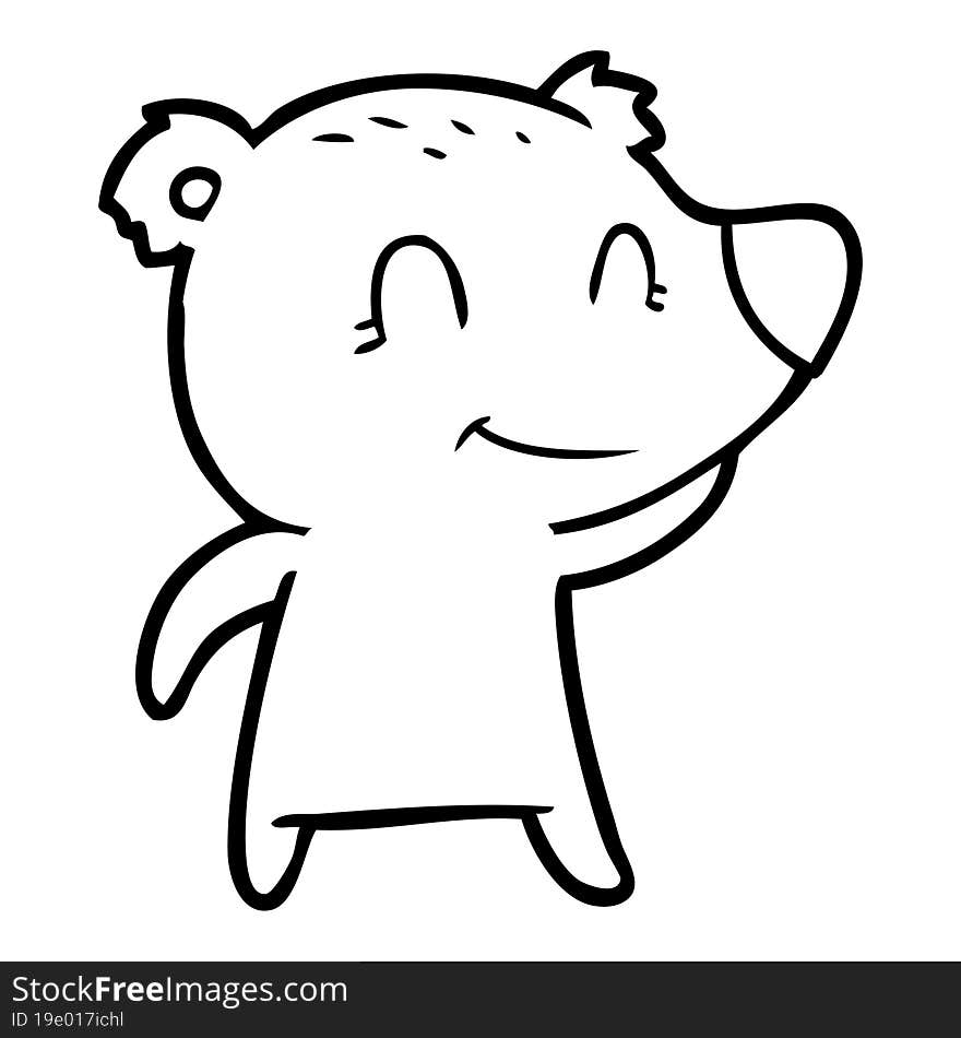 smiling bear cartoon. smiling bear cartoon