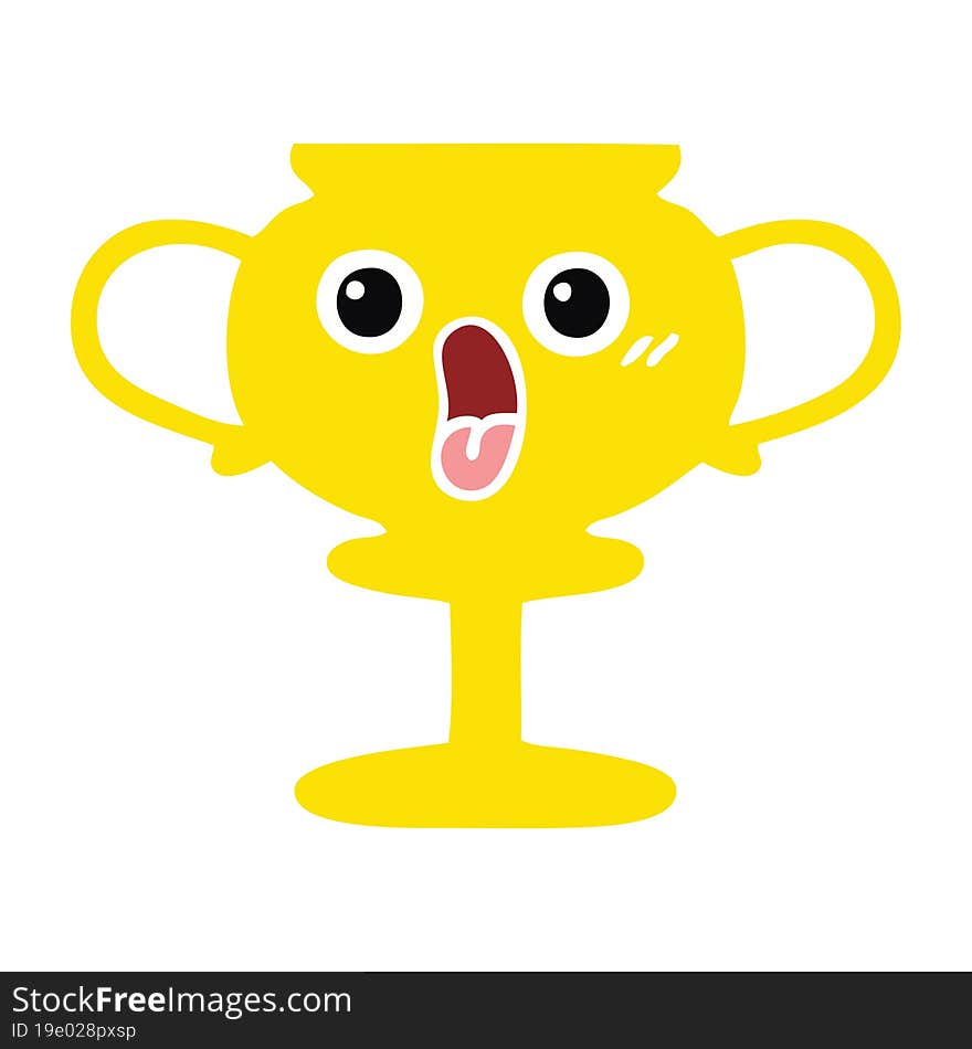 Flat Color Retro Cartoon Trophy