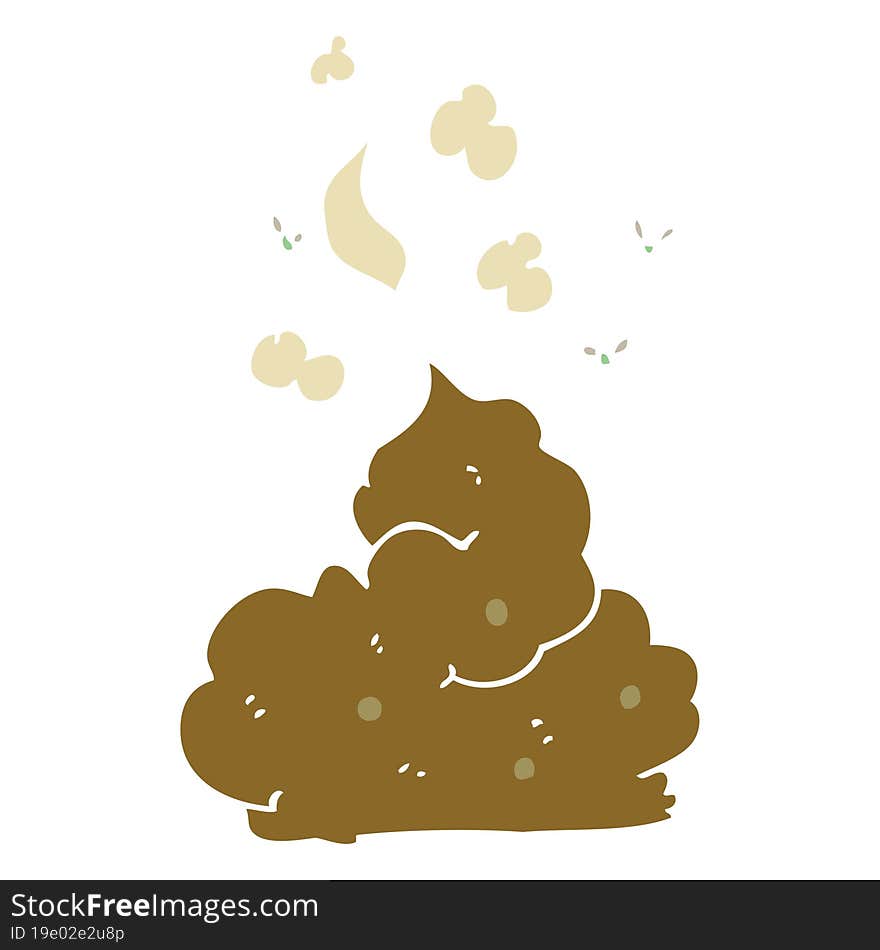 flat color illustration of a cartoon gross poop