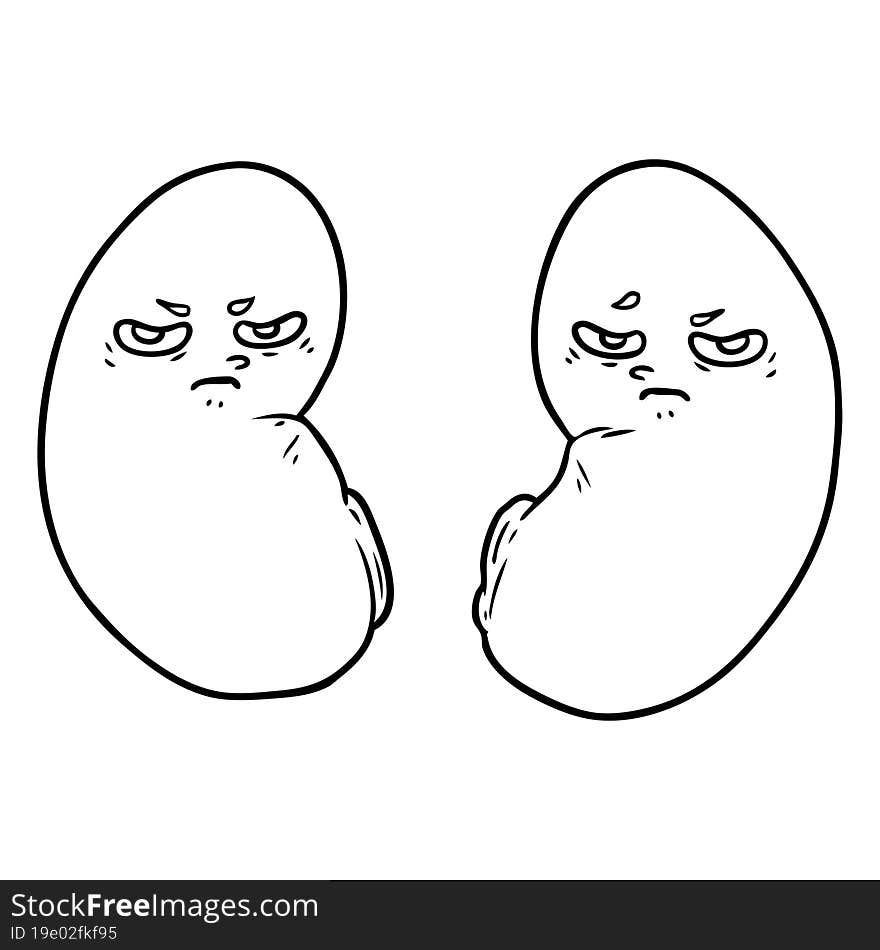 cartoon irritated kidneys. cartoon irritated kidneys