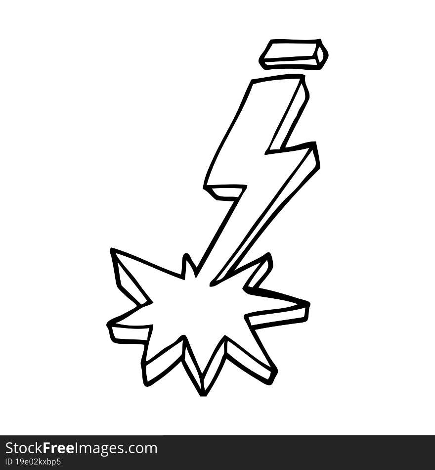 line drawing cartoon thunder bolt