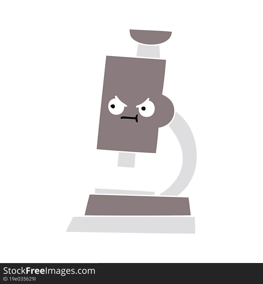 flat color retro cartoon microscope