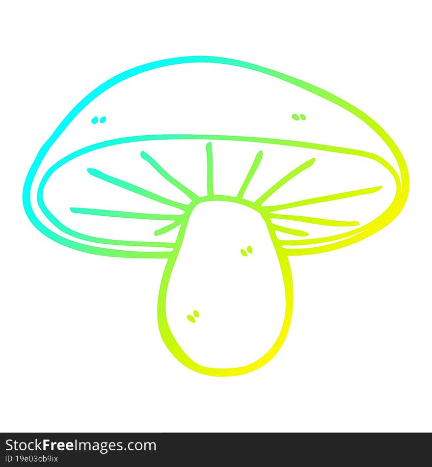 cold gradient line drawing cartoon mushroom