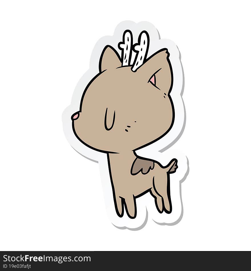 sticker of a cartoon deer