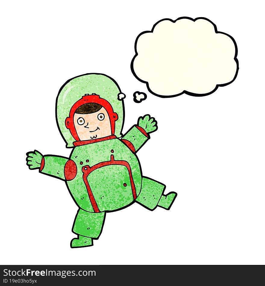 Cartoon Astronaut With Thought Bubble