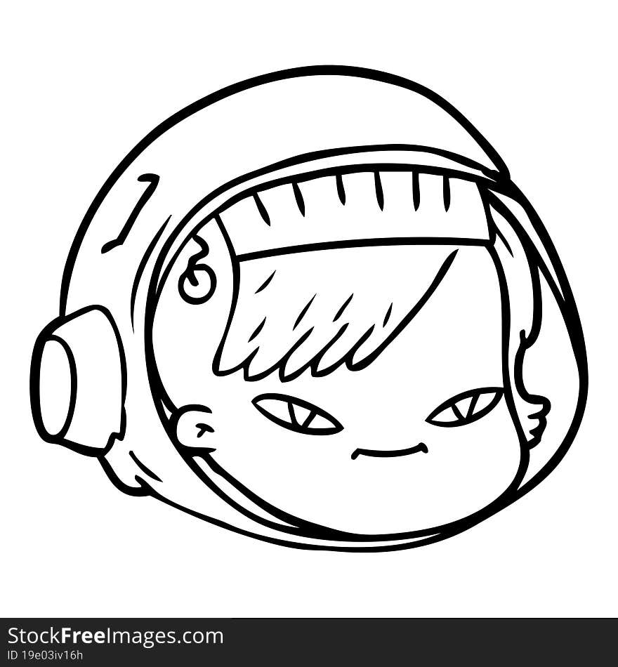 cartoon astronaut face. cartoon astronaut face