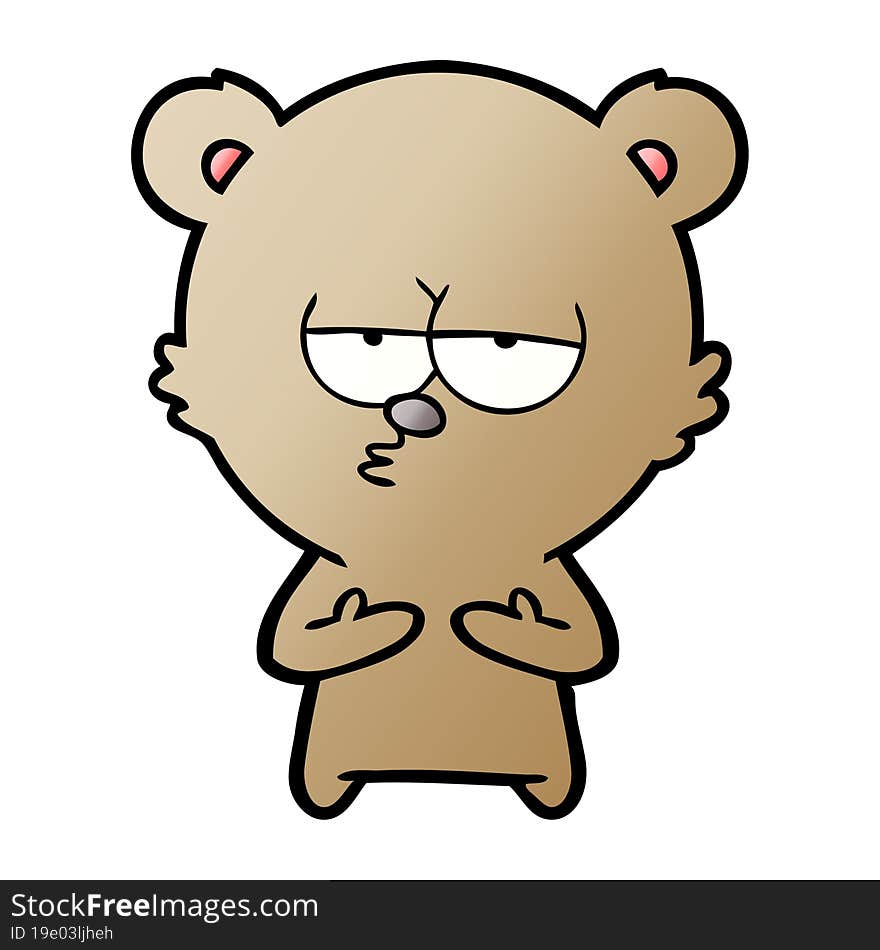 bored bear cartoon. bored bear cartoon