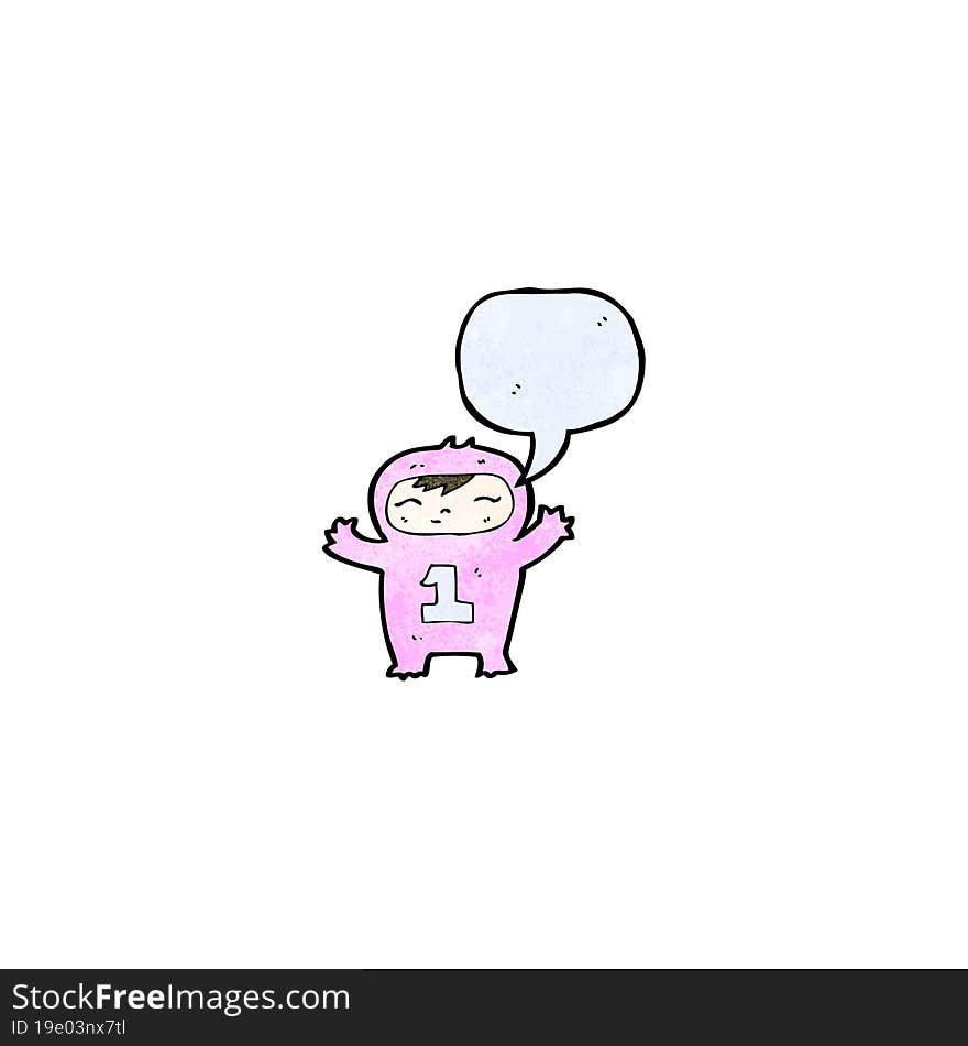 Cartoon Baby With Speech Bubble