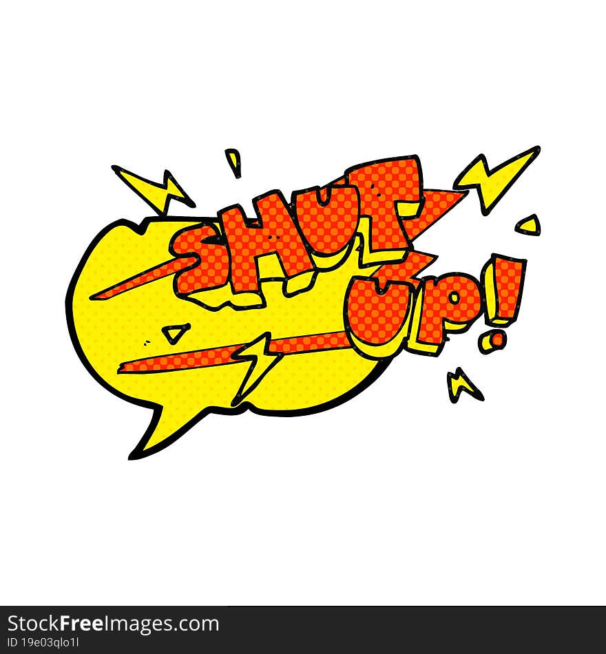 Comic Book Speech Bubble Cartoon Shut Up! Symbol