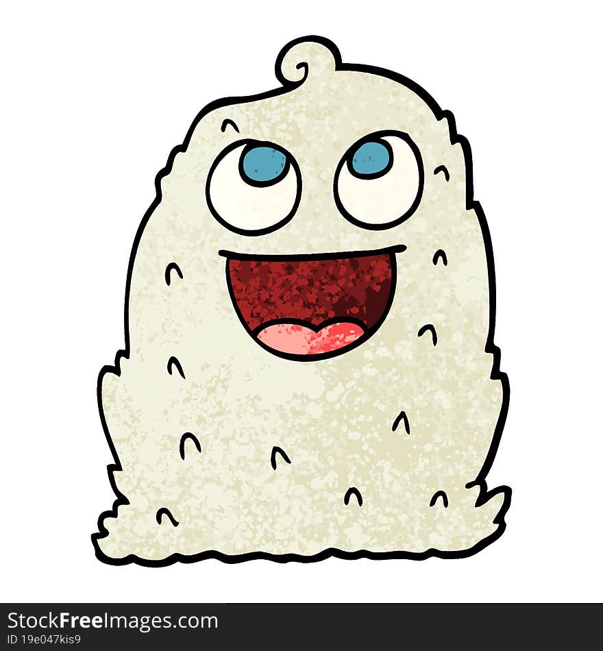 grunge textured illustration cartoon lumpy ghost