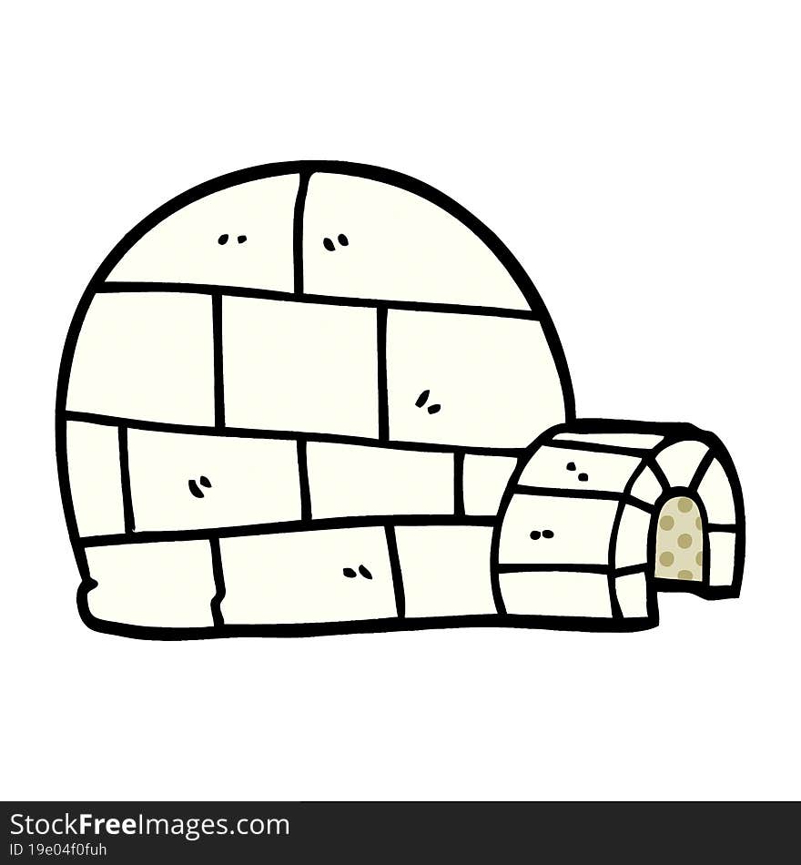 cartoon doodle winter igloo