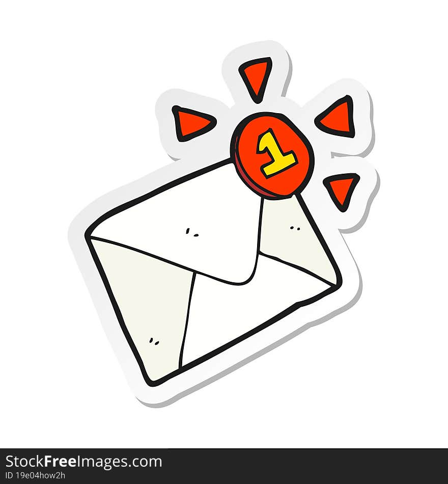 sticker of a cartoon email message