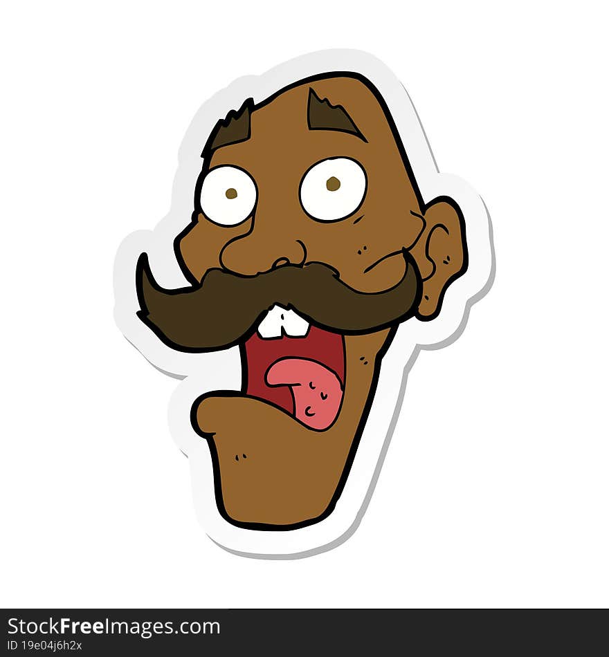 sticker of a cartoon frightened old man