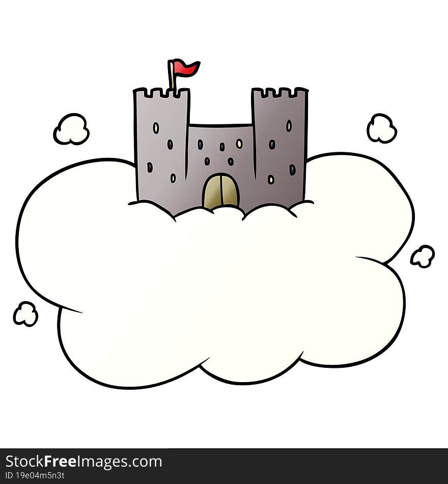 cartoon castle in sky. cartoon castle in sky