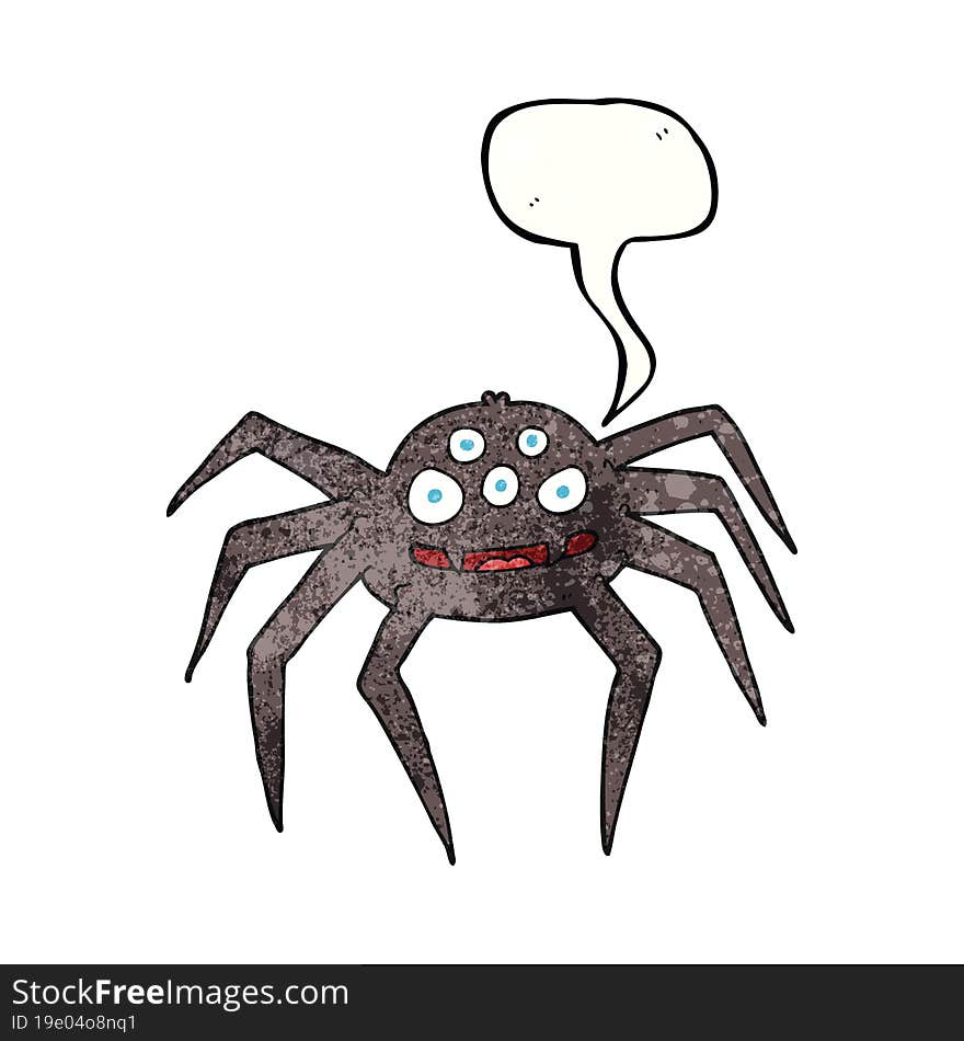 Speech Bubble Textured Cartoon Spider