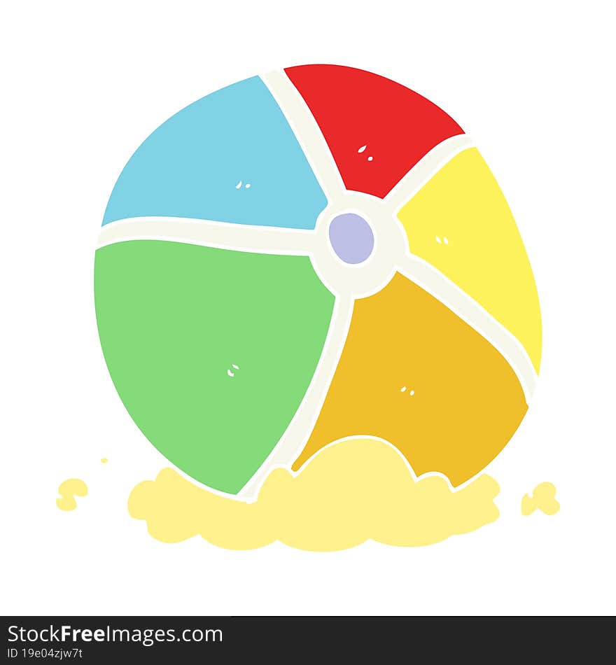 flat color illustration of beach ball. flat color illustration of beach ball