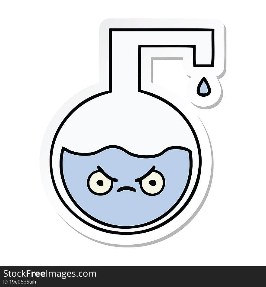 sticker of a cute cartoon science experiment