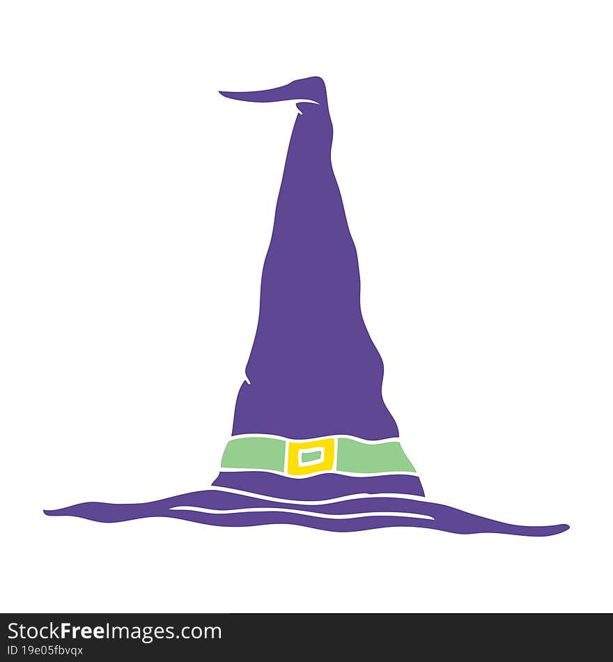 cartoon doodle witch hat