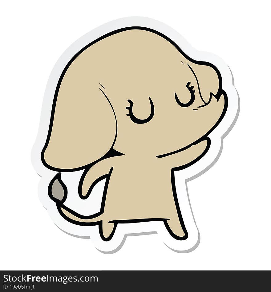 sticker of a cute cartoon elephant