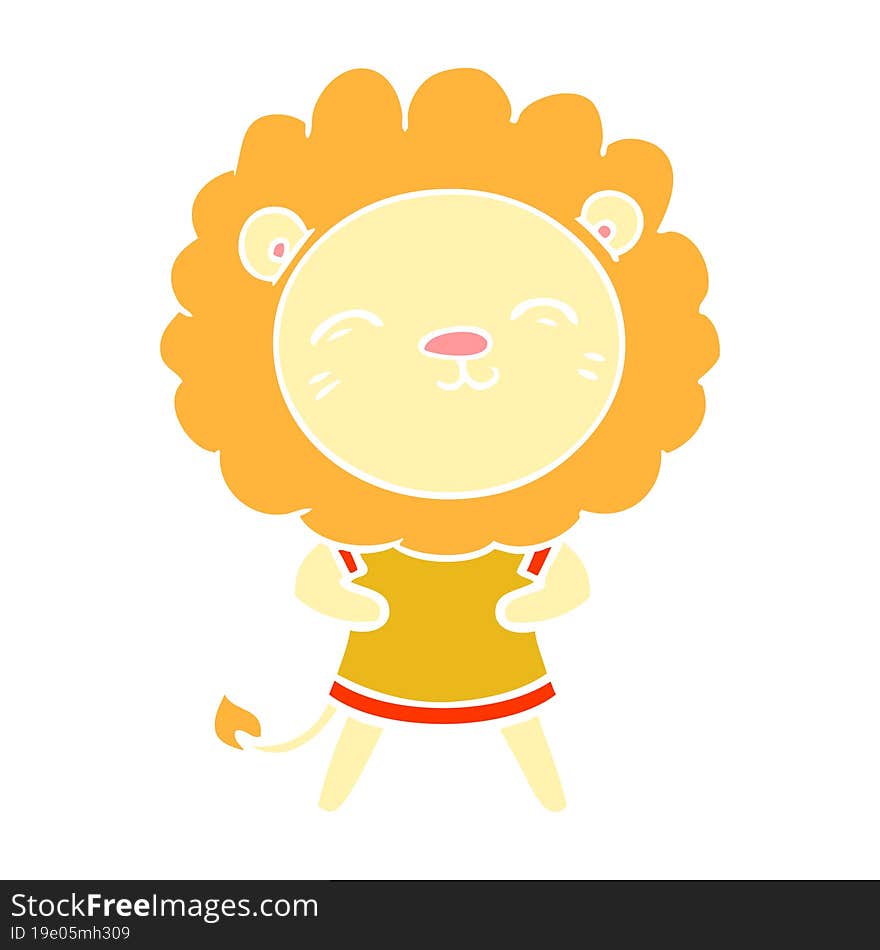 flat color style cartoon lion