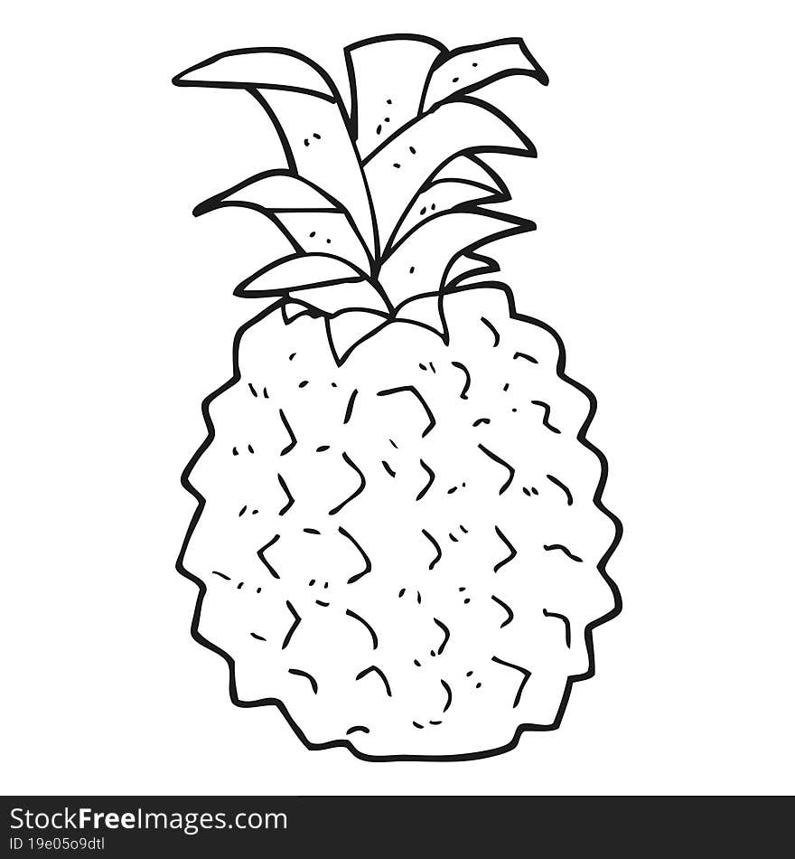 Black And White Cartoon Pineapple