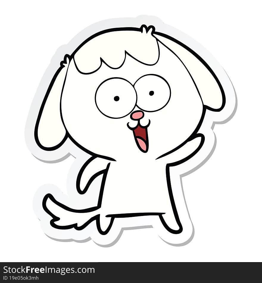 sticker of a cute cartoon dog