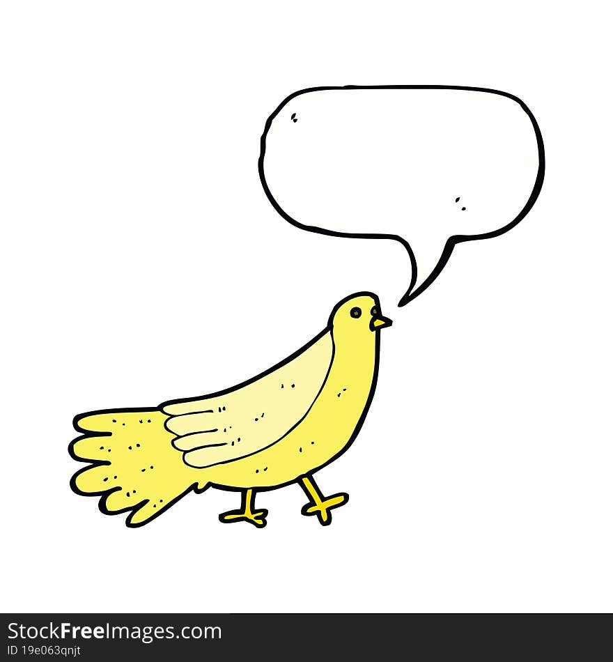 Cartoon Bird With Speech Bubble