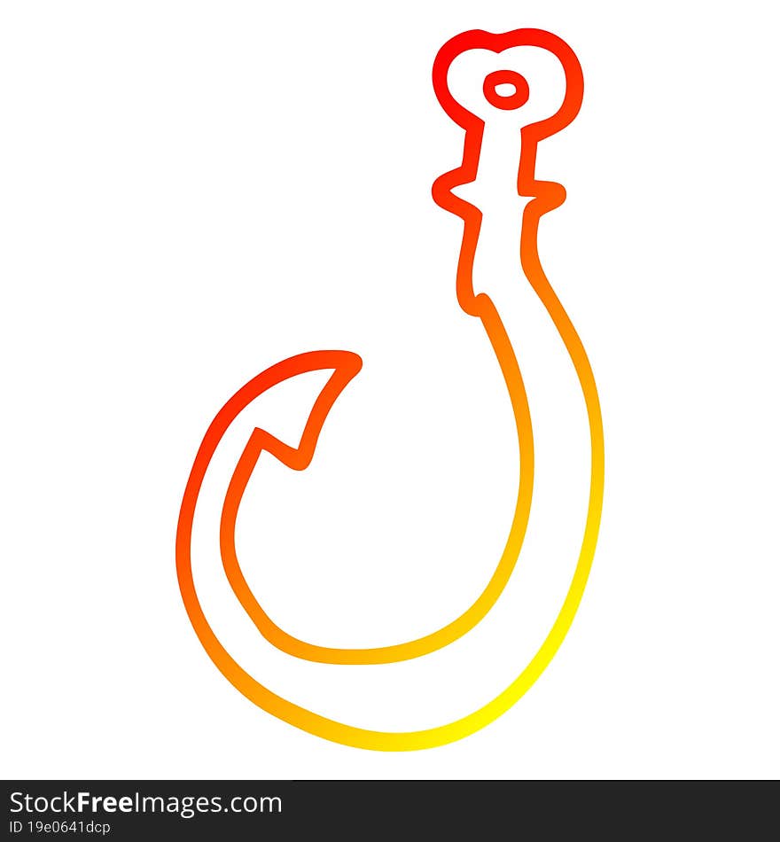 warm gradient line drawing cartoon hook