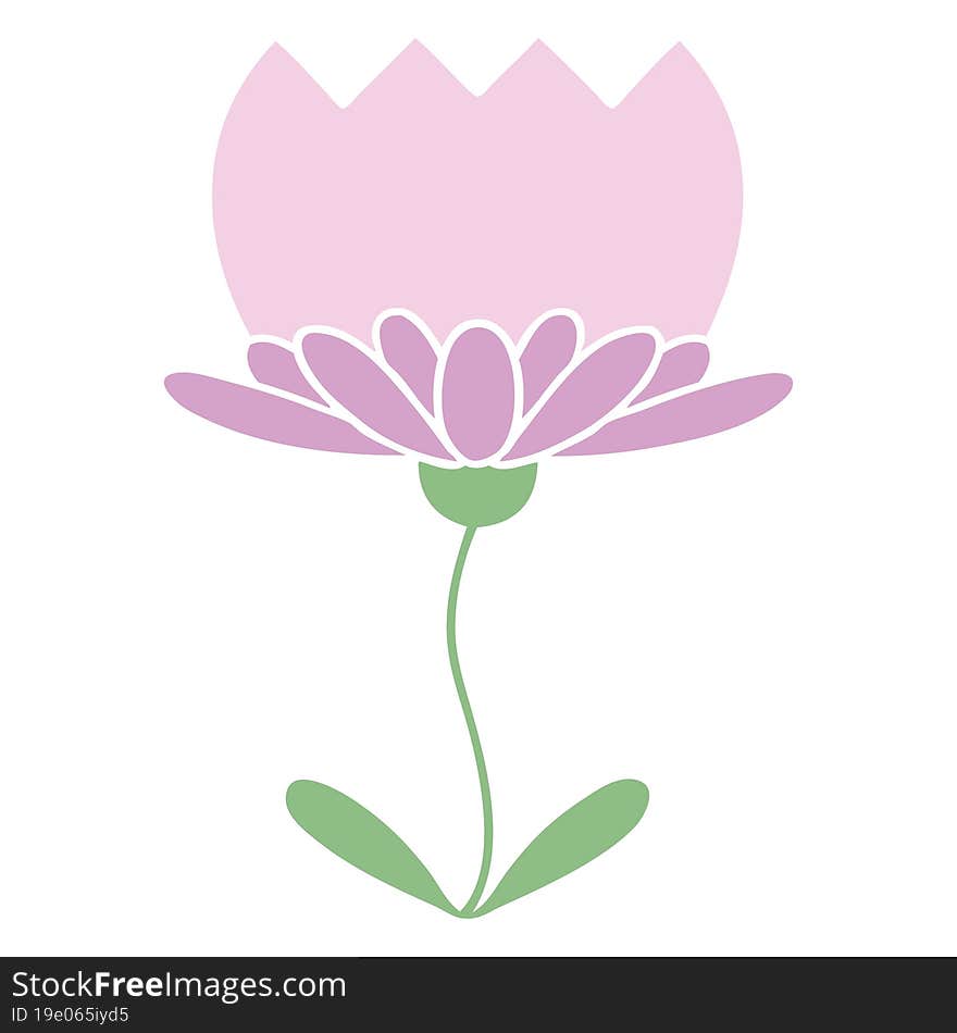 flat color retro cartoon flower