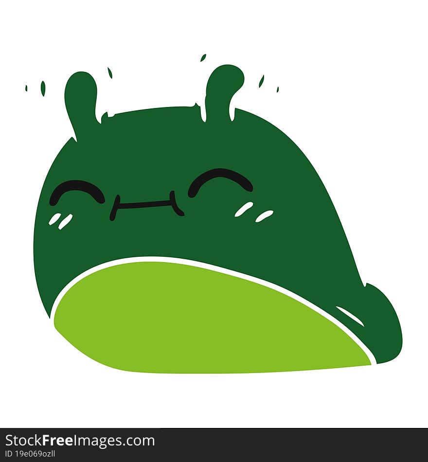 cartoon of a happy kawaii slug