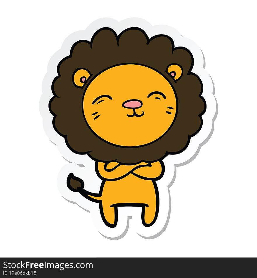 Sticker Of A Cartoon Lion