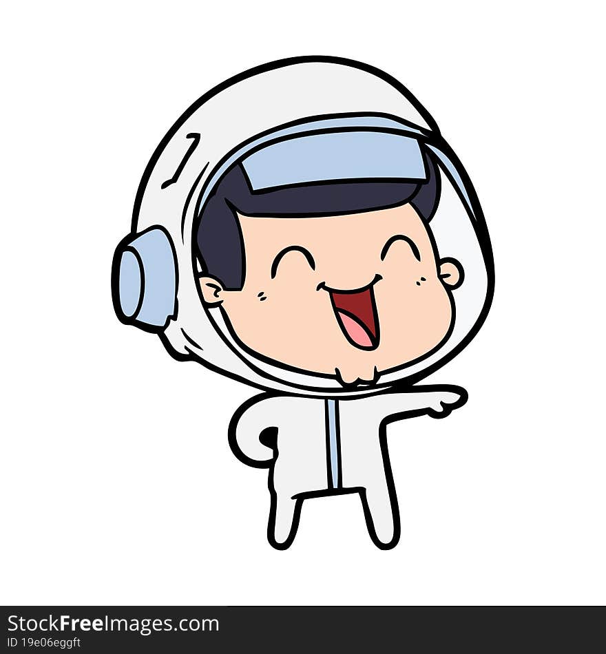 happy cartoon astronaut. happy cartoon astronaut