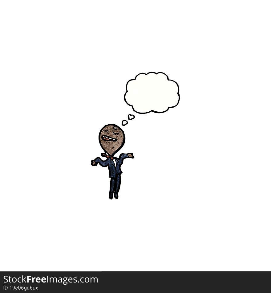 cartoon balloon head businessman