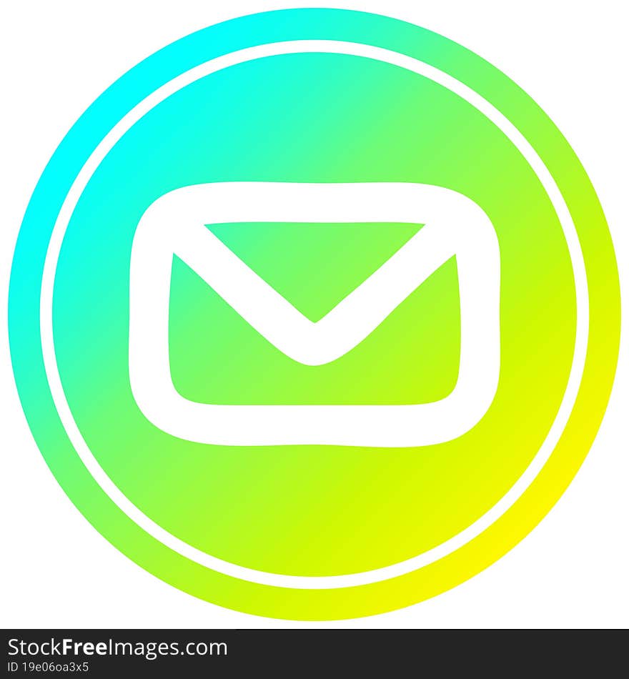 envelope letter circular icon with cool gradient finish. envelope letter circular icon with cool gradient finish