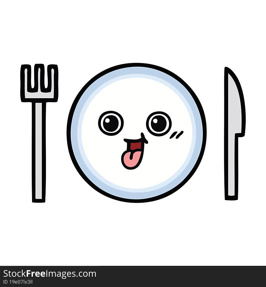 Cute Cartoon Dinner Plate