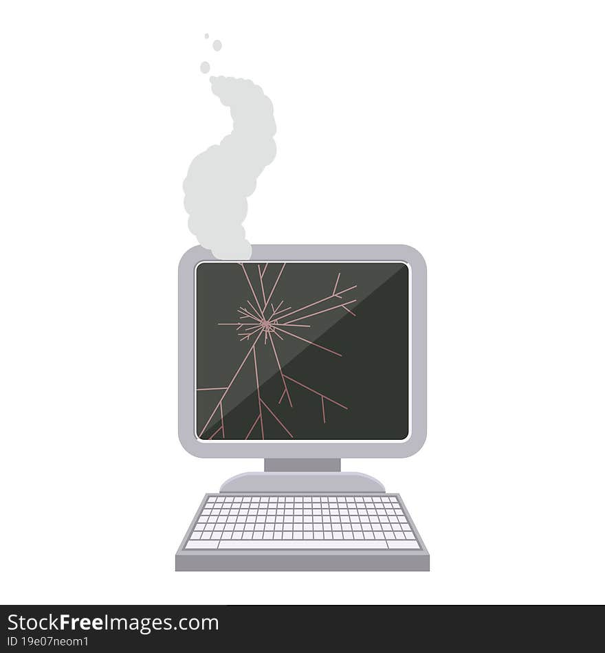 broken computer graphic icon