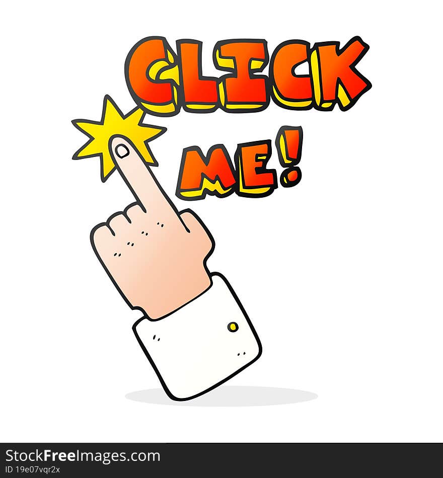 click me cartoon sign